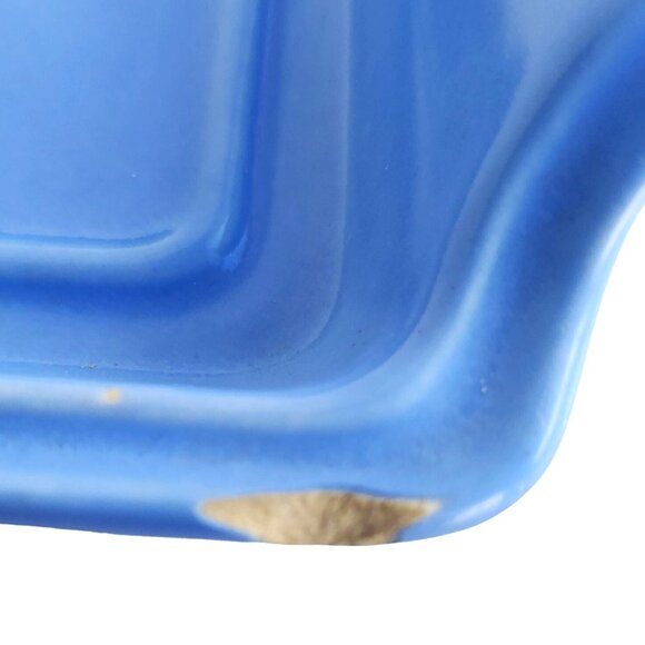 Art Deco Butter Dish Vernon Kilns Ultra California Aster Blue Tray Vintage - Picture 6 of 10